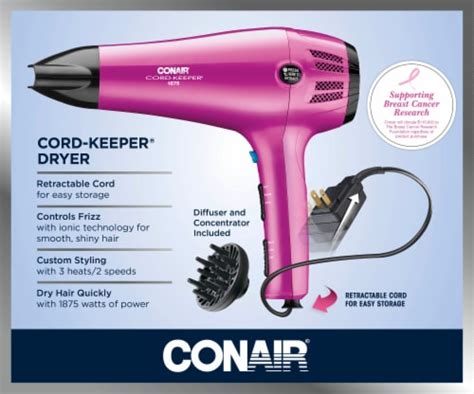 Conair Cord Keeper 1875 Watt Cord Reel Hair Dryer 1 Ct Ralphs