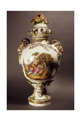 Potpourri Vase Decorated With Courtly Scene Giclee Print