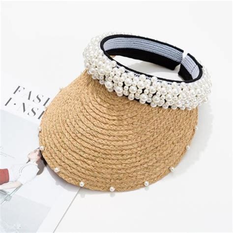 Raffia Khaki 1 chapeau de paille en raphia pour femme visière d été