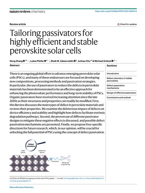 Pdf Tailoring Passivators For Highly Efficient And Stable Perovskite