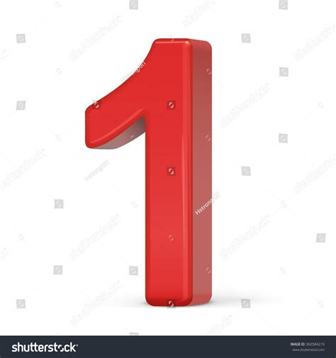 3d Plastic Red Number 1 Isolated Stock Vector (Royalty Free) 360584219 ...