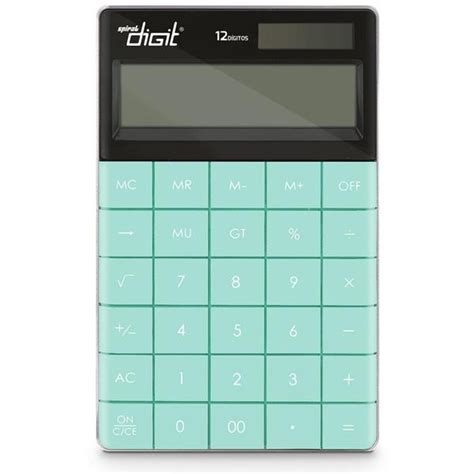 Calculadora De Mesa Bat Solar 12 Dig Verde 1589 Spiral Digit PT 1 UN