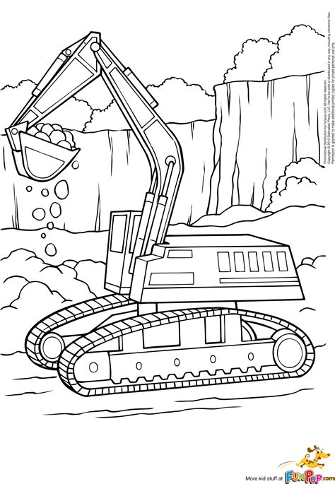 Coloriage Bulldozer Pelle Mécanique 141785 Transport Dessin à