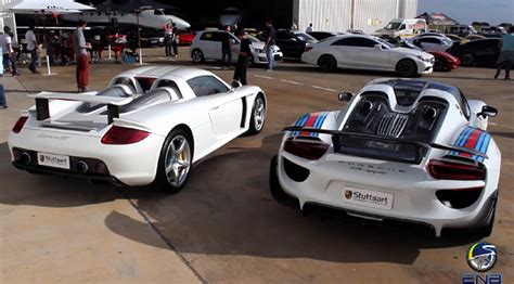 Video Porsche 918 Spyder Vs Carrera GT Shows Off Hybrid Power GTspirit