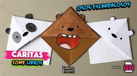 Separadores De Origami Caritas Come Libros Osos EscandalOSOS YouTube