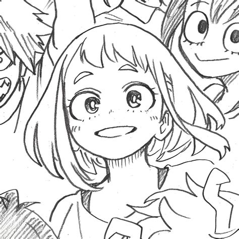 Ochaco Uraraka Horikoshi Sketch My Hero Academia Deku X Uraraka