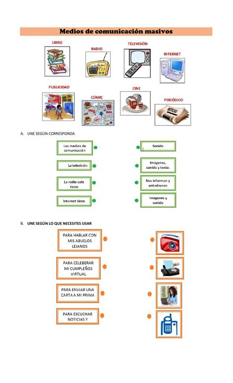 Los Medios Masivos De Comunición Worksheet Comunicacion Imagenes Cuadernos Interactivos