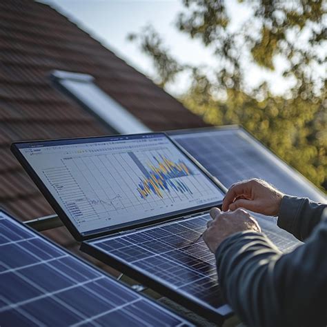 Snapshot Of A Person Checking The Performance Of Solar Panels Using