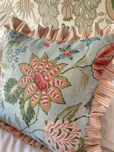 Emmeline By Colefax And Fowler Floral Striped Ticking Frilled Designer