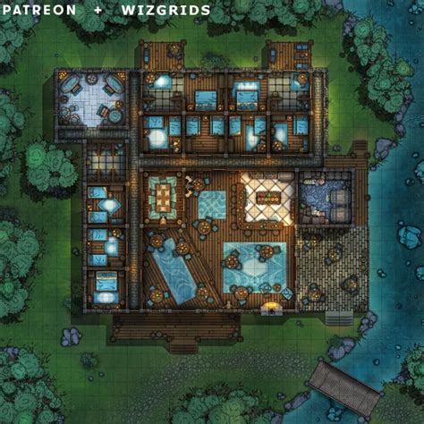 The Swamp Hag S Shack Battle Map 30x45 Battlemaps Fantasy Town