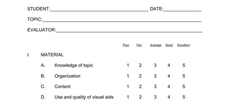 Presentation Evaluation Form Fill Out Printable Pdf Forms Online