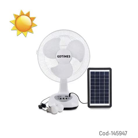 Kolm Ventilador Solar Portable De Sobre Mesa Modelo Gd Con