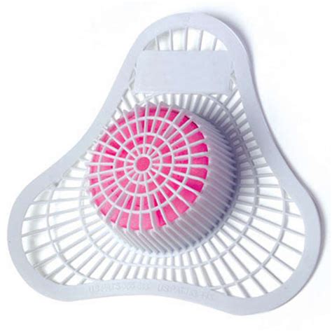 HOSPECO 01901 White Urinal Screen w/ Pink Urinal Cake, Cherry Fragrance