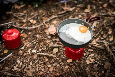 Free Photo Fried Egg On Portable Gas