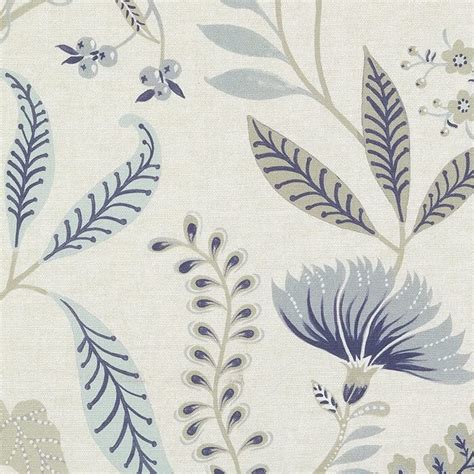 Mcalistertextiles Florence Powder Blue Floral Printed Fabric By The