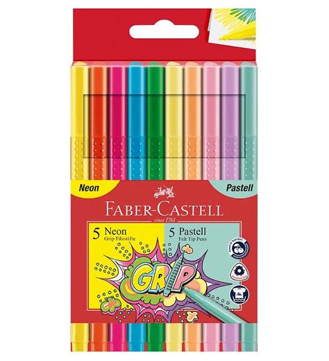 Faber Castell Tuscher Grip Stk Neon Pastel