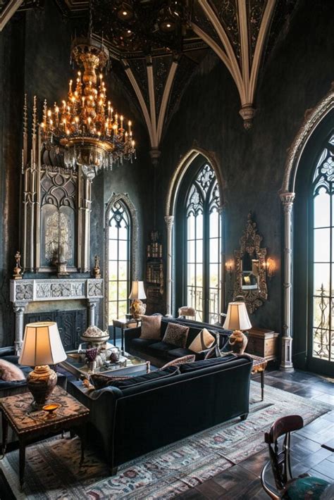 35 Luxurious Living Rooms Showcasing a Fusion of Gothic Splendor and Contemporary Design Touches