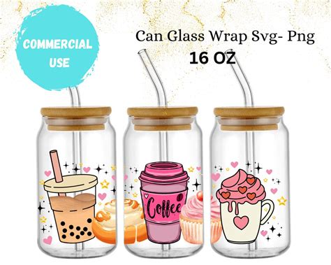 16 Oz Libbey Can Cafecito Y Chisme Svg Libbey Glass Wrap Svg Pan Dulce