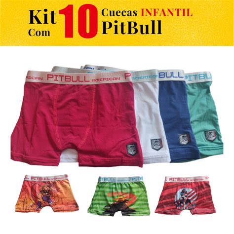 Kit 10 Cuecas Infantil Pitbull Boxer Cueca Box Microfibra Shopee Brasil