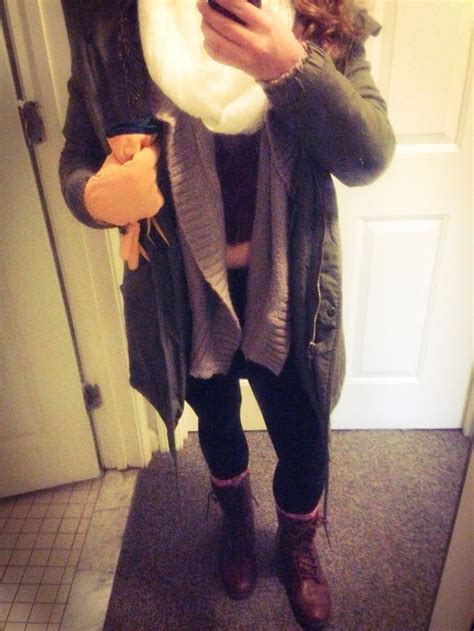 Fall Outfit Infiniti Scarf Crop Top Sweater Cardigan Long Coat