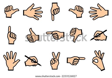 Hand Gestures Isolated Emoji Collection Female Stock Vector (Royalty ...