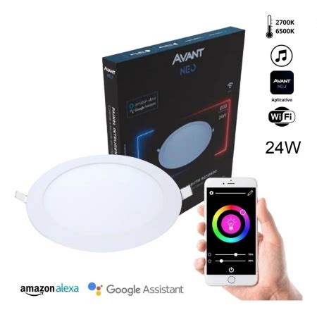 Painel Led Avant Neo Embutir Quadrado X W Bivolt Wifi L Eletrozonline