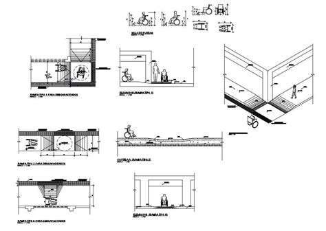 Access Gate And Ramp Structure For Handicapped People Cad Drawing