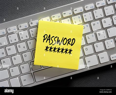 The Word Password Written On A Sticky Note Paper On Computer Keyboard Password Management Or