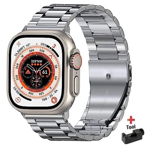 Pulseira De A O Inoxid Vel De Metal Para Apple Watch Band Mm Ultra