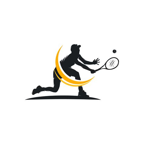 Tennis Player Stylized Vector Silhouette Logo 11155225 Vector Art At