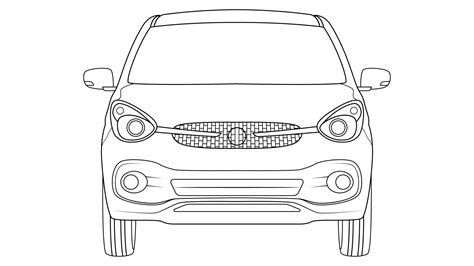 small size hatchback car vector, simple car outline vector illustration ...