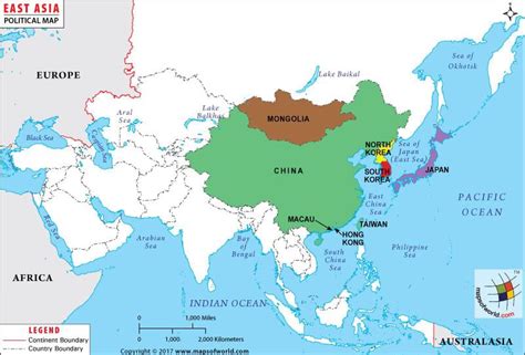 East Asia Map, Map of East Asian Countries Central Asia Map, South Asia ...