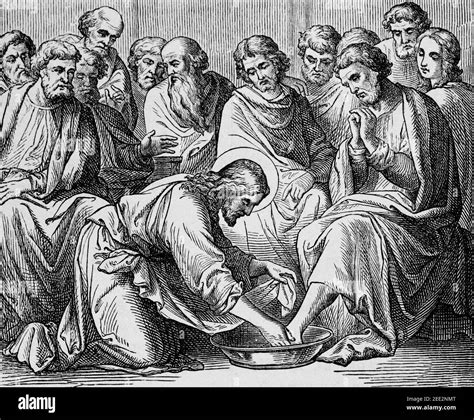 Jesus Washes Feet Black And White Stock Photos Images Alamy