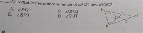 Solved What Is The Common Angle Of Delta Pqt And Delta Rsq A