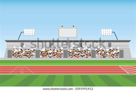 Crowd Stadium Grandstand Cheering Sport Vector Stock Vector (Royalty ...