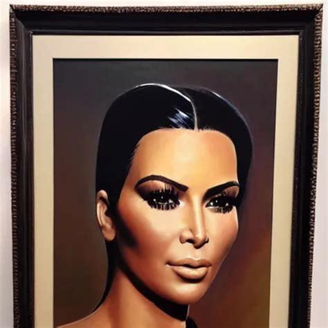 Ultra Realistic Portrait Painting Of Kim Kardashian In Stable