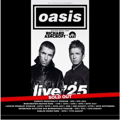 Cast Confirmed As The Opening Band For All Oasis Uk Ireland Live