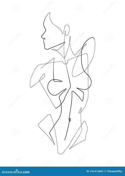 Line Art The Female Body Elegant Nude Figure Art Poster Set Of