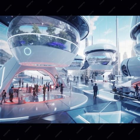 Premium Photo | Futuristic city with futuristic architecture and people ...