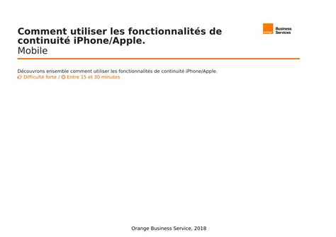 Pdf Comment Utiliser Les Fonctionnalit S De Continuit Sur Un