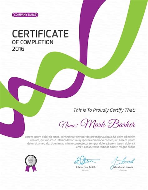 Premium Vector Certificate Template