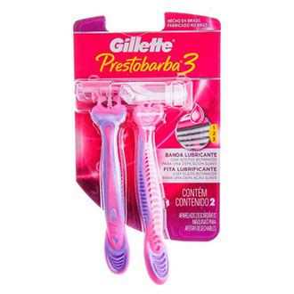 APARELHO DE BARBEAR GILLETTE PRESTOBARBA 3 FEMININO 2 UNIDADES Drogão