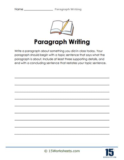 Paragraph Writing Worksheets Worksheets Worksheets Library