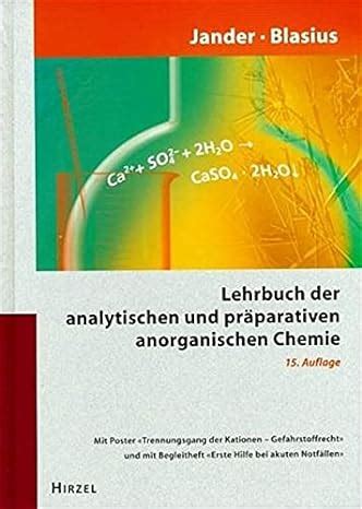 Jander Blasius Lehrbuch Der Analytischen Und Pr Parativen