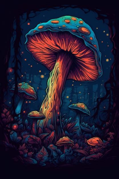 Premium Photo Psychedelic Mushroom Artwork Poster