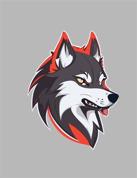 Un Logotipo De Mascota De Lobo Con Fondo Blanco Vector Premium