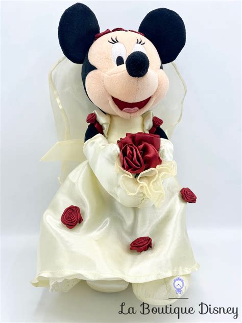 Peluche Minnie Mouse mariée Disneyland Paris Disney mariage bouquet