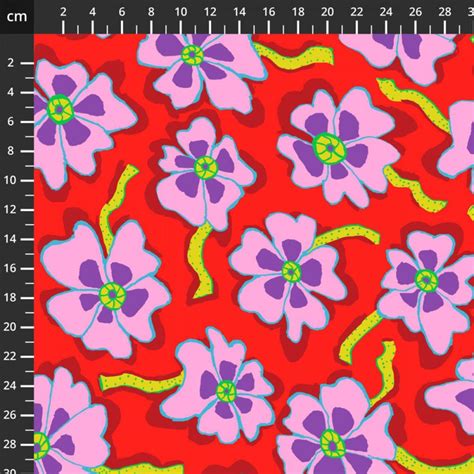 Kaffe Fassett Collective Camo Flower Red Fabric 0 5m SewingStreet