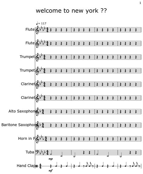 welcome to new york ?? - Sheet music for Flute, Trumpet, Clarinet, Alto ...