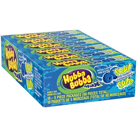 Hubba Bubba Max Sour Blue Raspberry Pack Of 18 Imported From Canada Grocery